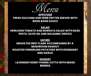 2025 Farm to Table Menu