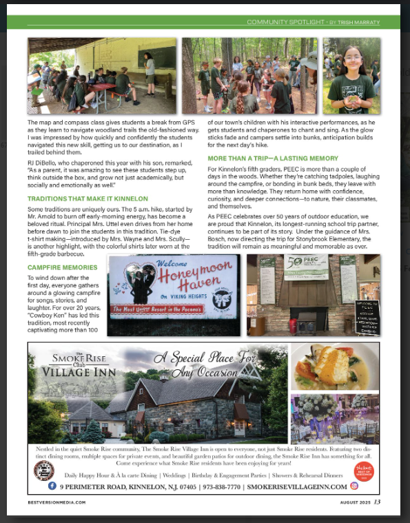 A picture of the news article "PEEC: A Kinnelon Tradition Rooted in Nature and Discovery", page 2