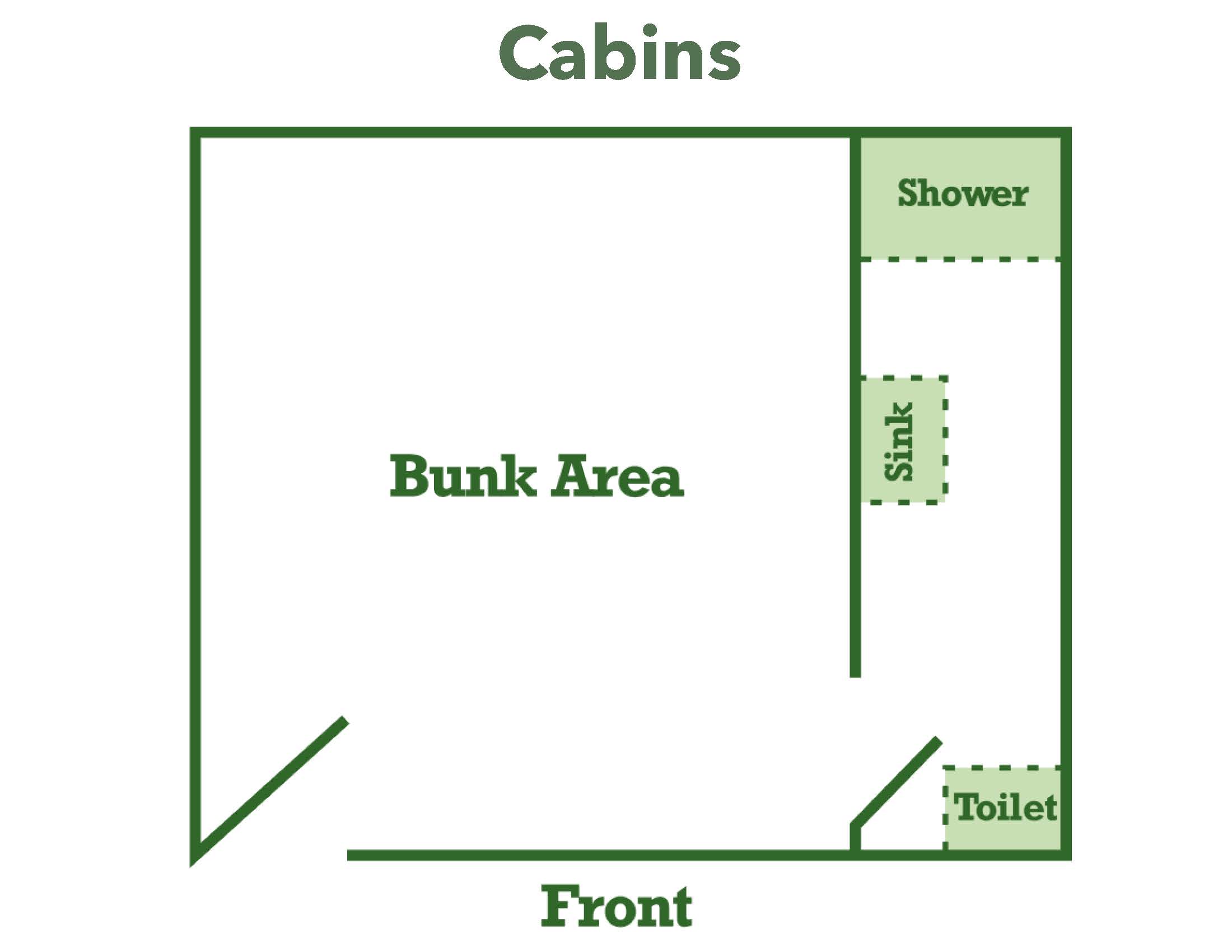 A floor plan of PEEC's Main Building cabins